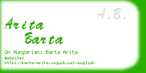 arita barta business card